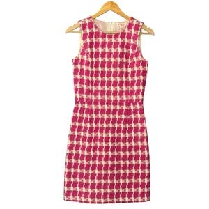 Brooks Brothers dress vintage “Red Fleece” pink boucle houndstooth plaid size 2